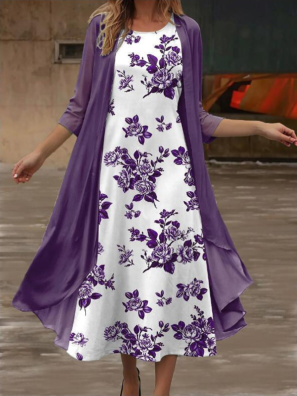 Fashion Chiffon Dress Two-piece Set For Women