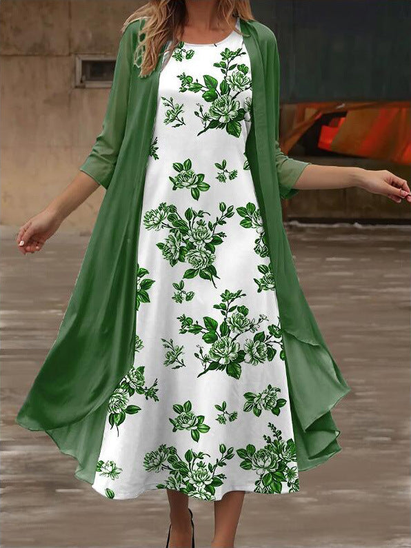 Fashion Chiffon Dress Two-piece Set For Women
