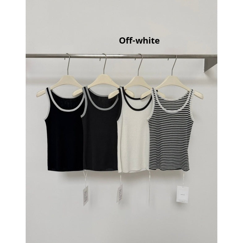 Casual Commuter Classic Striped Slightly Stretchy Base-Layer Tank Top