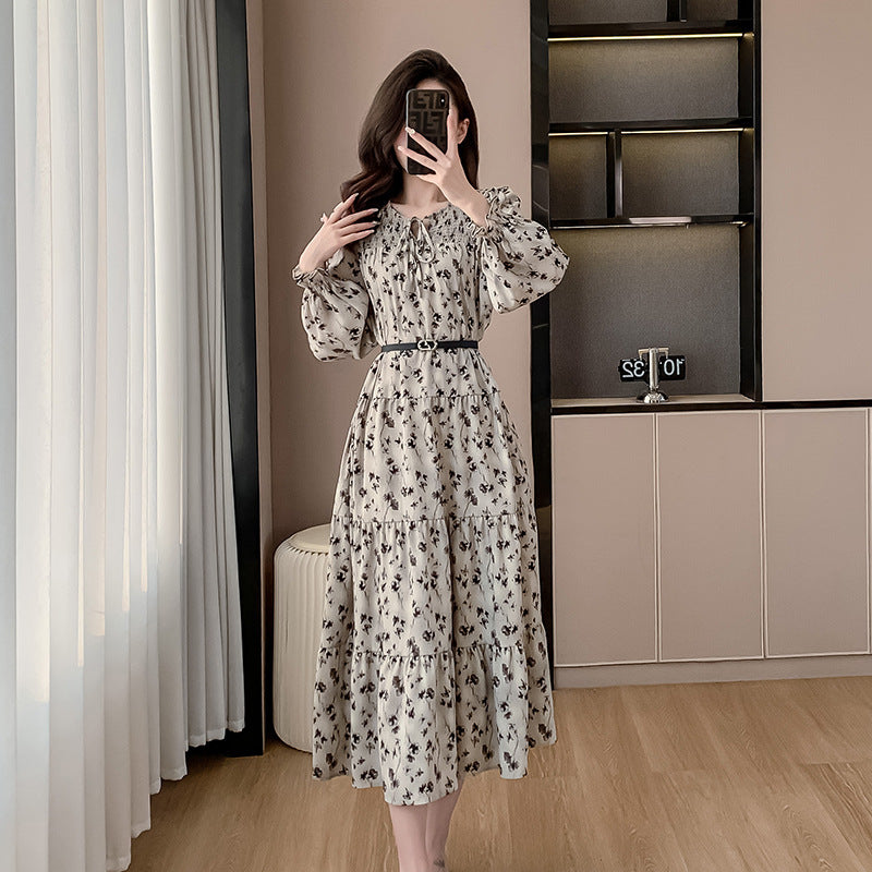Women's British-style Floral Fashionable Casual Dress
