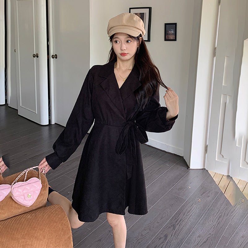 Fitted-waist Figure-flattering French-style Mini Dress