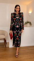 Embroidered Floral Three-Piece Set