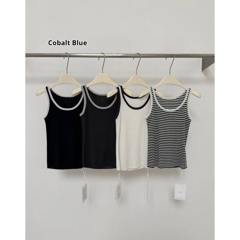 Casual Commuter Classic Striped Slightly Stretchy Base-Layer Tank Top