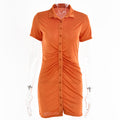 Slim-fit Short-sleeve Cardigan, Single-breasted Mid-length Top