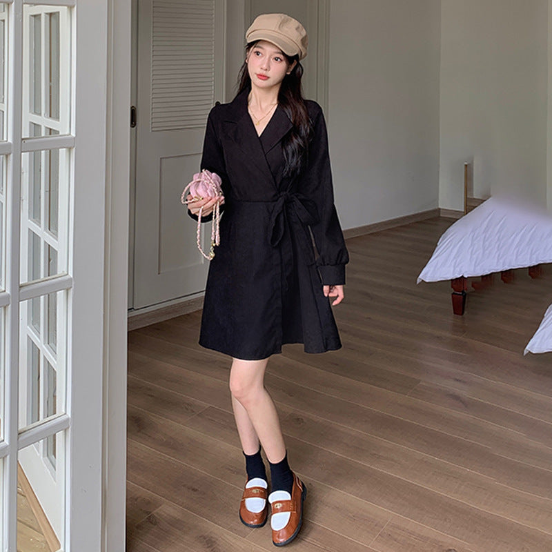 Fitted-waist Figure-flattering French-style Mini Dress