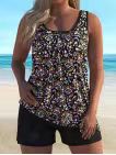 Large-Size Vest Style Four-Piece Swimsuit