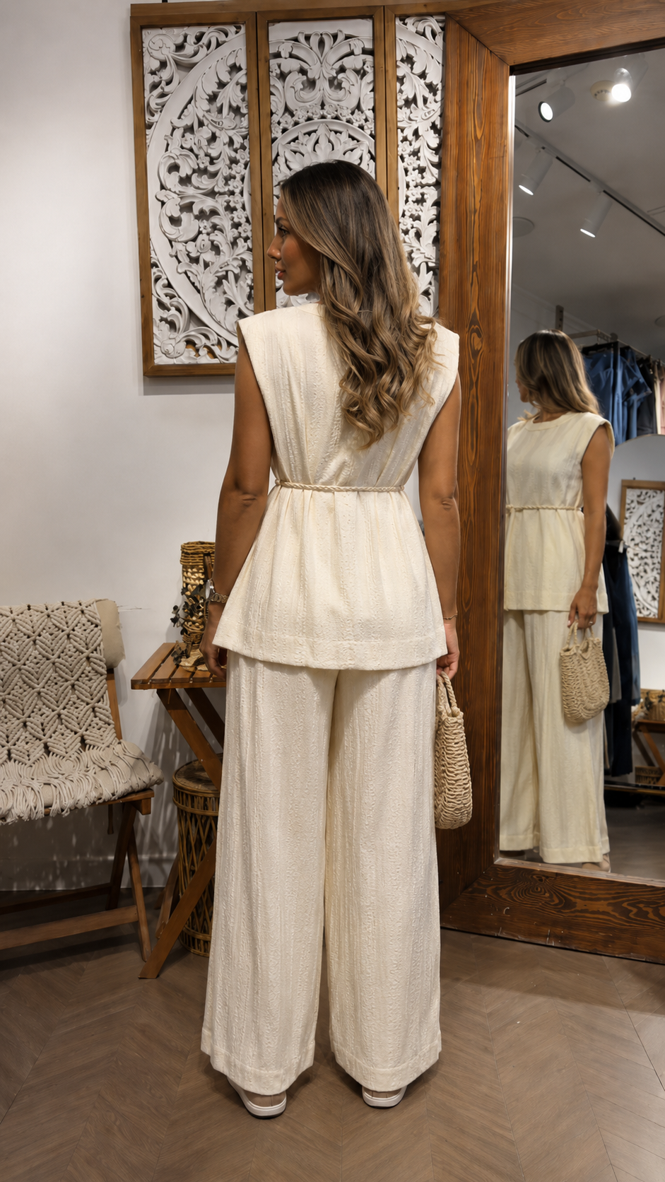 Amara Textured Sleeveless Two-Piece Set