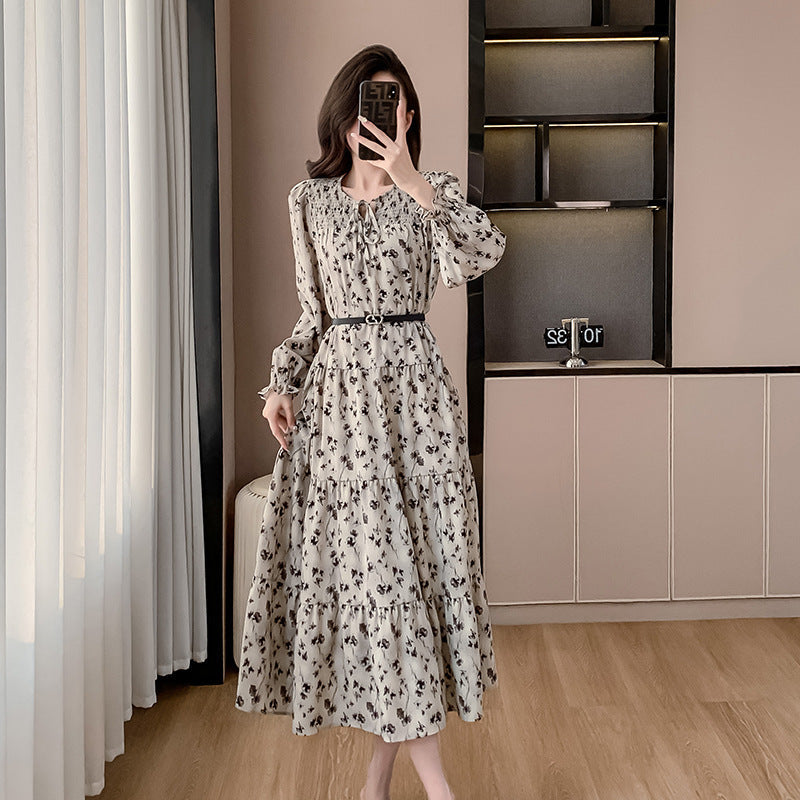 Women's British-style Floral Fashionable Casual Dress