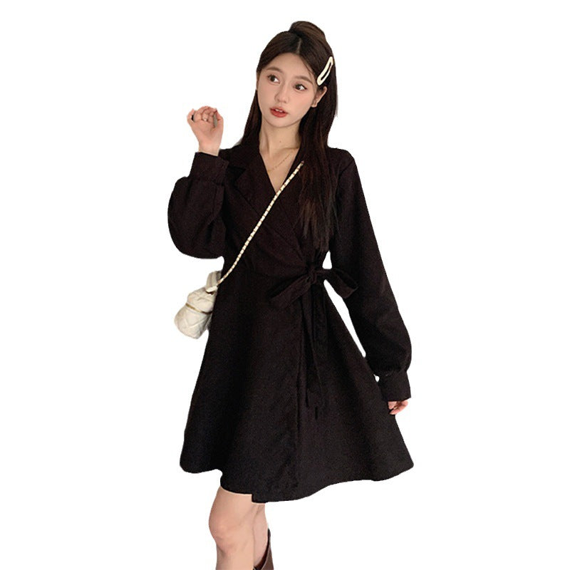 Fitted-waist Figure-flattering French-style Mini Dress